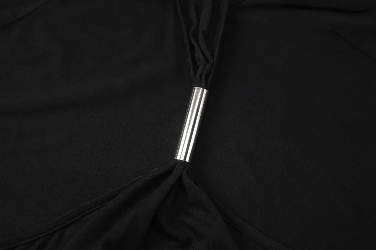 Typhaland Backless Sexy Halter Long Eevning Party Drss Female V Neck Streetwear Dress Hit Girl Slim Female Black Maxi Dress Lady