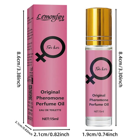 Lemonfay For Her Original Pheromone Perfume Oil - 15ml Portable Roll-On Fragrance, Long-Lasting Intimate Scent for Women