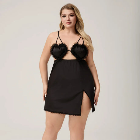 Women's Nightgown Chemise Sleepwear Sexy Lace Intimate Lingerie Backless Hollow Out Night Dress Underwear Oversize Homewear