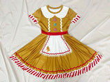 Gingerbread Woman Cosplay Costume for Women Christmas Halloween Masquerade Party Dress Set Stage Performance Fancy Outfit