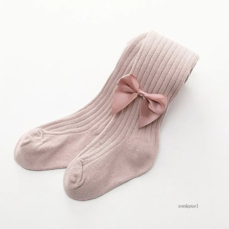 Baby Pantyhose Girls Tights Toddler Girl Winter Clothes Cute Girl Bow Pants Cotton Breathable Stockings Knit Kid Tights