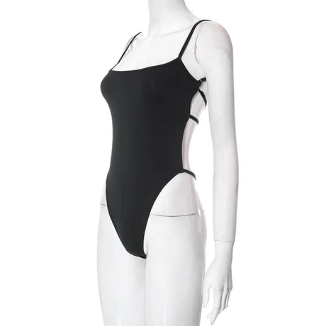 Black Slim Sexy Bodysuit Lingerie Backless Corset Top Patchwork Bodys Para Mujer De Vestir Summer Fashion Trends Women Clothing