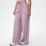 Women Quick Drying Wide Leg Yoga Pants Loose Yoga Pants High Waist With Pockets Fitness Sport Gym Workout Drawstring Full Length
