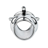 ORALSX Stainless Steel Testicle Pendant Scrotum Locking Ring Male Penis Bondage Rings BDSM Penis Exercise Gay Adult Sex Toys