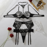 Women's Fashion Gemstone Pendant Decoration Heavy Craftsmanship Flower Embroidery Midnight Temptation Body Shaping Underwear Spl