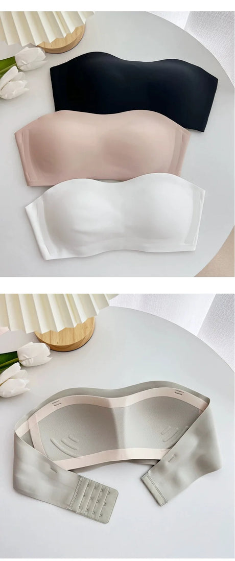 Sexy Seamless Tube Top Bra Invisible strapless Bras Women Underwear thin Non slip Push up Bralette Wireless Female Lingerie