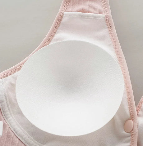 Pure Cotton Wireless Nursing Vest Bra Seamless Front Buckle Open Cup Maternity Breastfeeding Underwear Plus Size