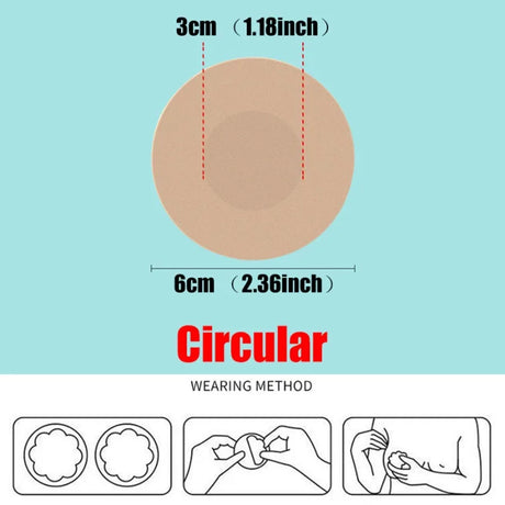 50Pcs Cloth Nipple Cover Teat Hide Women Nipple Pasties Piece Breast Petals Invisible Bra Padding Chest Sticker Patch Covers