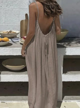 New Arrival Women's Strapless Backless Long Loose Home Dress Comfortable Sleepwear Casual Maxi Dress