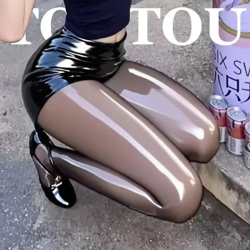 Ultra-thin Sexy Smooth Horse Oil Socks Shiny Glossy Pantyhoseanti-Hook Gloss Pantyhose High Waist Aurora Stockings Long Socks