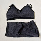 LOGO 2pcs High Quality Yoga SetNew Leopard Print Sports Underwear, Shockproof Butt Lift Workout Sports Trousers Women Activewear