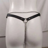 18 Leather Bondage Sleepwear Open Crotch Porn PU Garter Belt Lingerie Metal Chain Women Hot Babydoll Dress Strap Leg Sexy Briefs