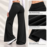 DFXEN LOGO New Women Wide Leg Yoga Pants High Waist Butt Lift Loose Fitness Gym Workout Flare Leggings Casual Sports Trousers