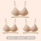 3PCS Ultra-Thin Breathable Ice Silk Bras Women's Seamless Back Halter Vest Wrap Bras Chest Gather Together Light Breathable Tops