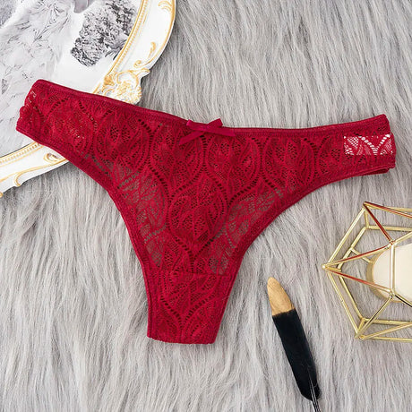 Lace Sexy G-String Thong Transparent Women Panties Low Waist Thongs Hollow Out Female Briefs Soft Intimate Lady Underwear