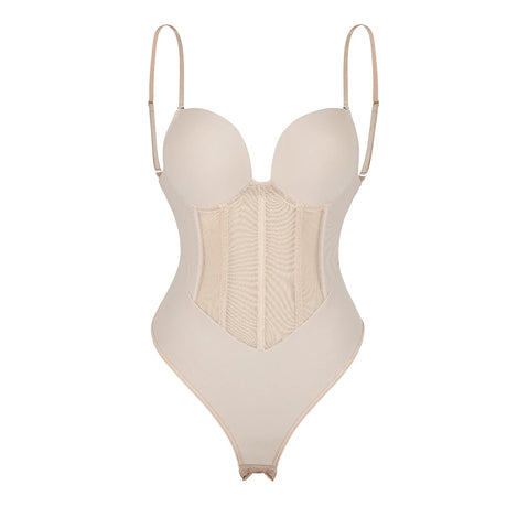 Sleeveless Halter Bodyshaper Bodysuits Women Sexy Bones Waist Trainer Corsets Backless Shapewear Slim Underwear Outfit Jumpsuits
