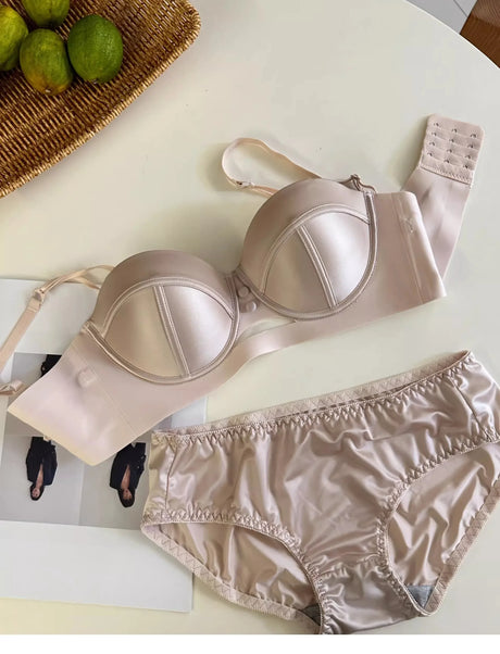 MOYISU Red Push Up Bra Set VS Style Sexy Minimizer Lingerie Wirefree Enhances Small Chest Vintage Retro Zodiac Gift Panty & Ste