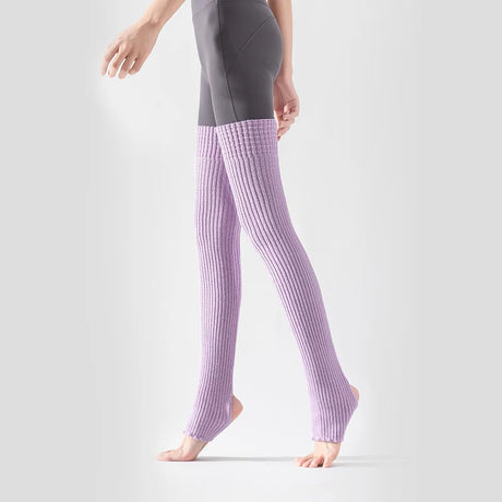Women's Yoga Thigh-high Leg Warmers with Leg Protection, Long Tube Leg Coverings, Foot-stretching Knee-length Socks