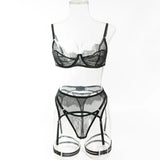 Women's Red Lace Lingerie Set with Underwire Bra High Waist Garter Belt Thong and Thigh Straps Romantic Bedroom Outfit Set 2026