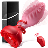Luxurious Field Remote Control 360° Rotation Tongue Vibrator Rose Butt Plug Prostate Massager Adults Sex Toys for Women Men Gay