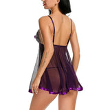 Women's Pajamas Dress Sexy Lingerie Embroidered Sequins Night Dress Women Transparent Suspender Nightgown Sleepwear for Sleeping
