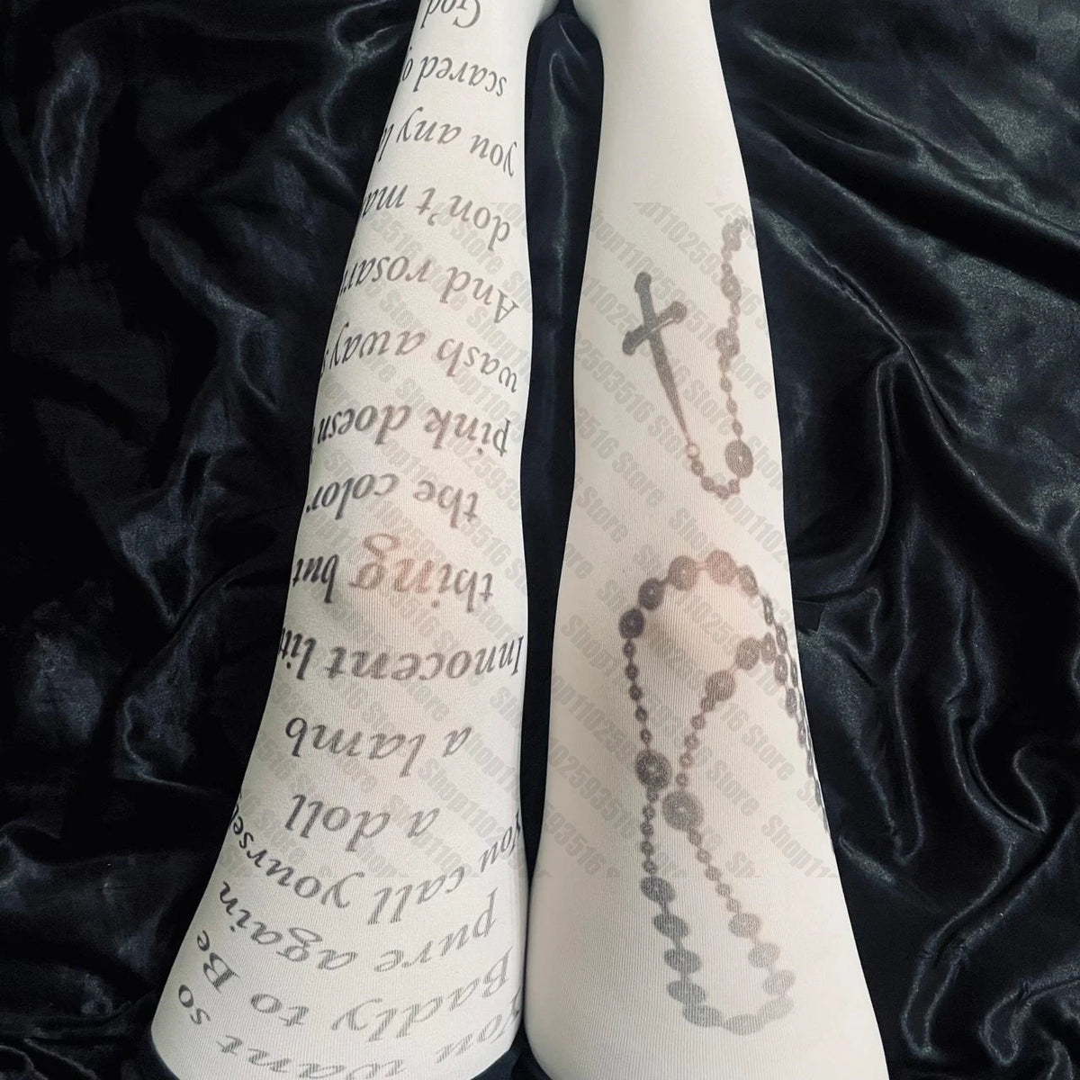 Women's Stockings Y2k Tights Sissy Gothic Lolita Fetish Pantyhose Punk Tights With Pattern Bodystocking Sexy Shoopy Emo Emo