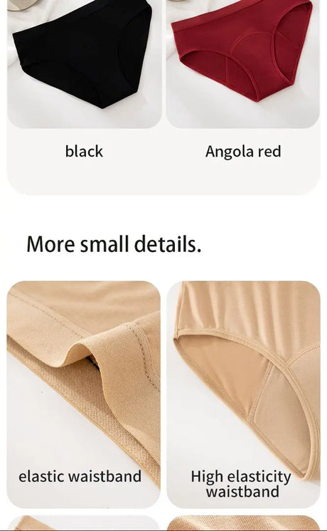 1/4PCS Women Period Panties Heavy Flow Leakproof Underwear Black Postpartum Menstrual Physiological Panty Teens Briefs S-3XL