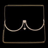 Stonefans Heart Rhinestone Chest Bracket Body Jewelry Bra Chain For Women Chain Top Bikini Halter Bra New Banquet Breast Support