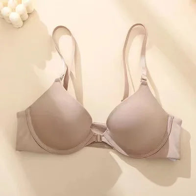 Front Closure Bras For Women Fixed Cup Plunge Bra Soft Underwire Seamless Underwear Sexy Lingerie Small Cup Intimates S-XL