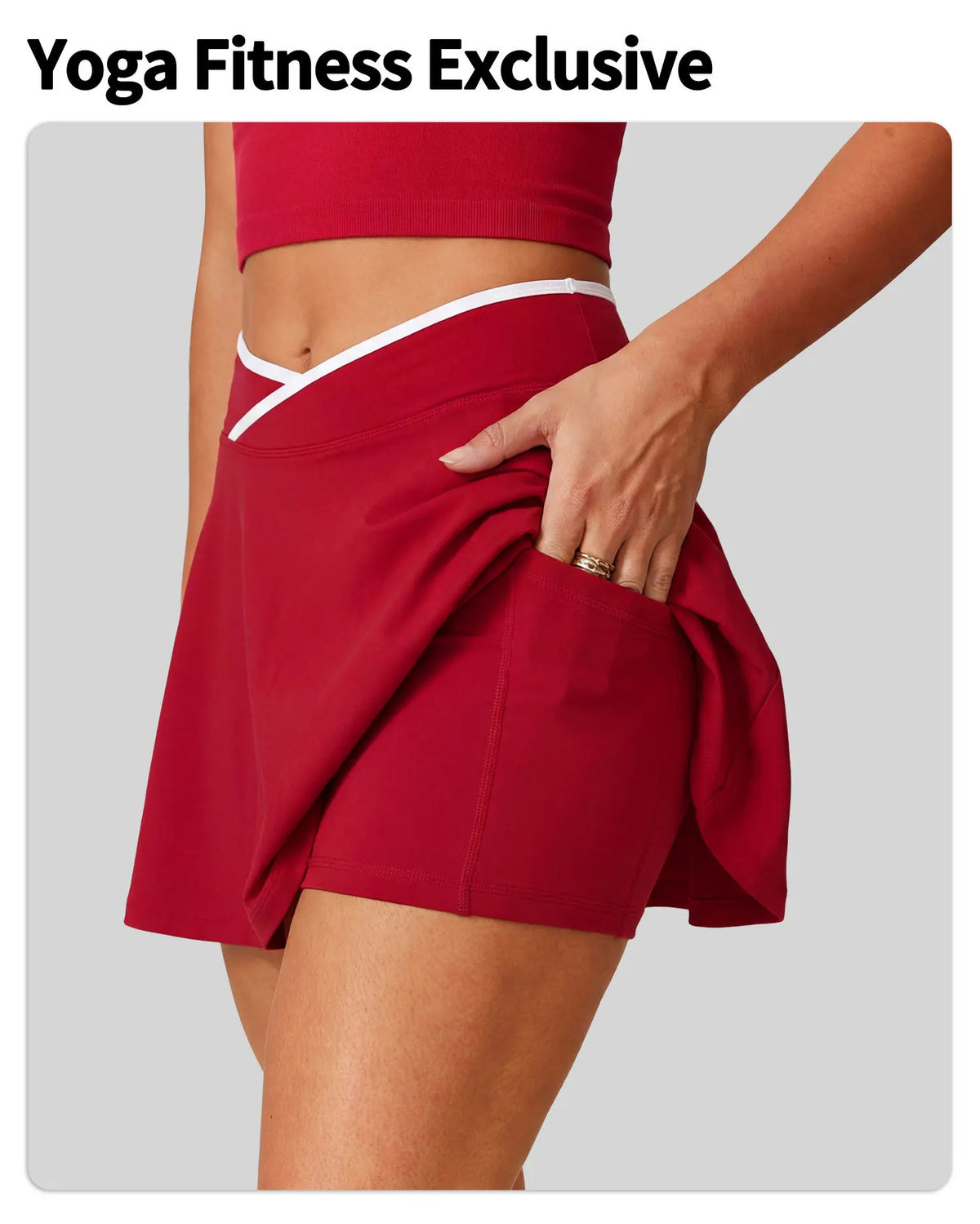 Women Tennis Skorts with Shorts High Waist Cross Running Cycling Fake Two Piece Sports Skirt Gym Fitness Workout Yoga Bottoms
