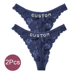 Custom Thong Panties with Name Sexy Lace Panties Shinny Letters Name Personality String Met Name Lingerie Tanga Hotwife Gifts