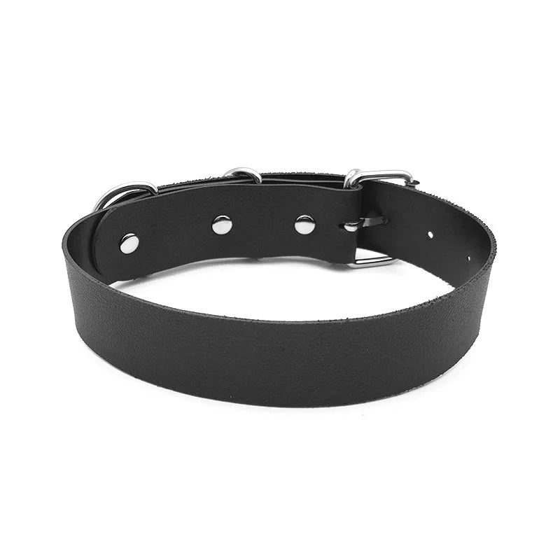 Black Goth Belt PU Customized Letters Choker Necklace Punk Sexy Men Women Personalized Collars Buckle Chocker Cosplay Jewelry