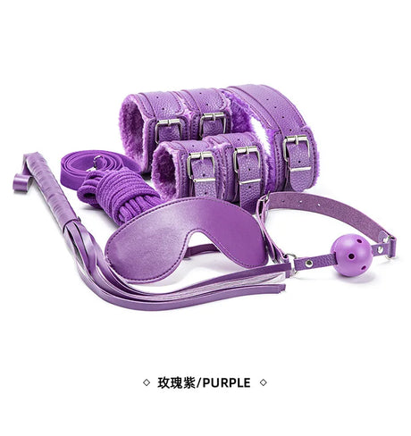 7Pcs Bondage Adult Toy Set, Blindfold & Gag Restraint Kit for Couples