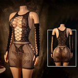 Sexy Tearable Net Bodysuit, Interactive Wearable Clothing, Full Coverage Body Suit, Erotic Lingerie, Transparent Mesh Jumpsuit