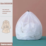 1Pc Drawstring Mesh Laundry Bags Fine/Coarse Mesh Washing Machine Travel Laundry Pouch Soft White Lingerie Storage Clothing Hot