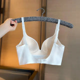 New Summer Invisible Push Up Bra Backless Women Bras Low Cut Sexy Plunge Brassiere Open Back Underwear Seamless Deep U Lingerie