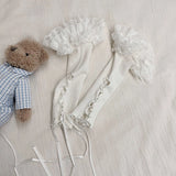 Women Lace Ruffle Arm Warmers Fingerless Gloves Tie-up Elbow Length Sleeves Y2K Aesthetic Kawaii Lolita Oversleeve Cuffs Covers