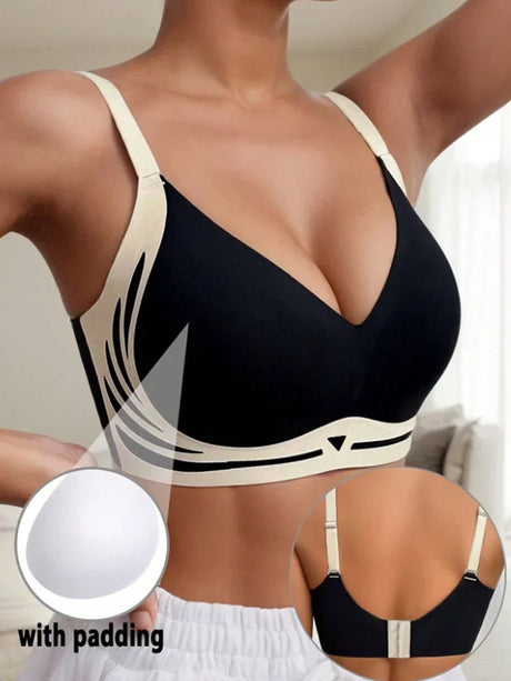 3Pcs/Set Women's Push-up Gather Wireless Bra Women Gathered Up Soft Support Adjustable Underwear Anti-sagging Seamless Bra M-2XL