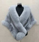 White Fur Shawl Women's  Jacket  Autumn Winter Faux Mink Fox Fur Dress Cheongsam Cloak Coats New 2026 Thicken Warm Short Outwear