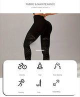 Women Hollow Mesh Yoga Tight Pants High Waist Leggings Workout Running Sexy Hip Liftting Stretchy Fitness Pants