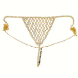 Women Bling Rhinestone Bikini Body Chain Set Sparkly Crystal Mesh Lingerie 2 Piece Halter Triangle Bra Panty Club Party Outfit