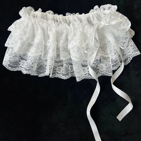 2026 Korean Ins Unique Lace Layered Gauze Skirts Lace Trim A-Line Short Cloth Mini Waist Skirts Harajuku Girl's White Skirts Y2K