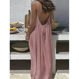 New Arrival Women's Strapless Backless Long Loose Home Dress Comfortable Sleepwear Casual Maxi Dress