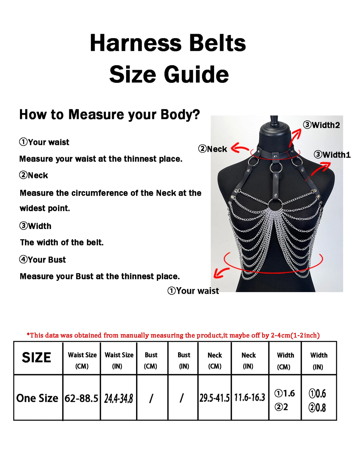 Women Gothic PU Leather Chest Harness Belt with Chain Bra Strap Adjustable Punk Y2K Body Harness Festival Layering Accessory