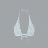 Shiny Rhinestone Backless Camisole For Women Sexy Deep V Neck Halter Neck Bandage Tank Top Rave Party Club Crop Top 2025 New