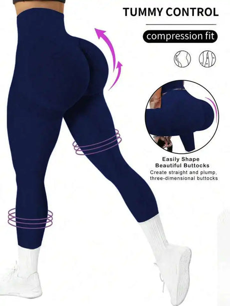Women's Tight Yoga Seamless Pants, Solid Color Multi-Color Optional, High Waist Belly-Closing Exercise Running Capri Yoga Pants