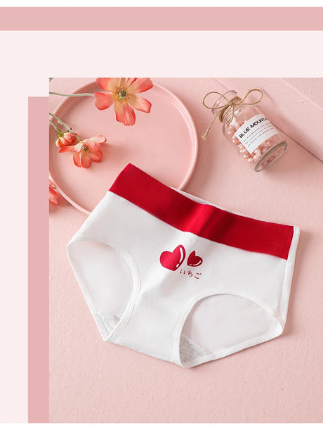 High Waist 4Pcs/Set Cotton Panties Women Body Slimming Underwear Breathable Cute Young Girls Briefs Female Lingerie