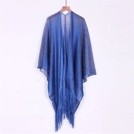 Swimsuit Cover-ups  Fashion Tassel Gold Bikini Beach Cover Up Sexy Beach Dress Tunics for Women Summer Wear See Through