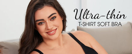 Sheroine Plus Size Women's Bra Full Coverage Ultra-thin Mesh Supportive Plunge T-Shirt Push Up Lift Everyday Lightly Lined Bras