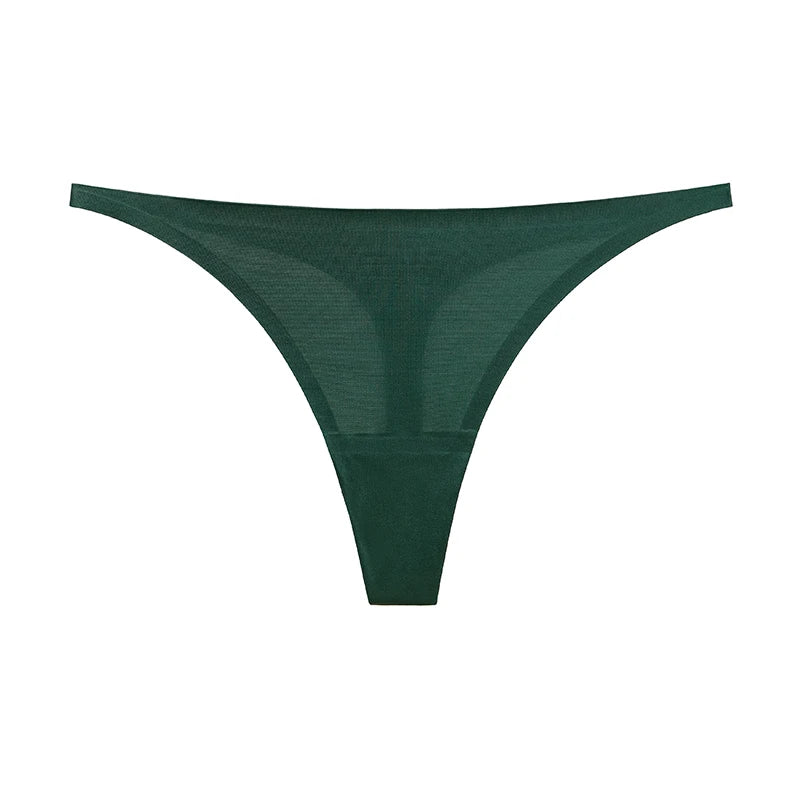 Ice Silk Thong Sexy Women Panties G String Briefs T Back for Girls Underwear Temptation Seamless Ladies Underpants  Size S-XL